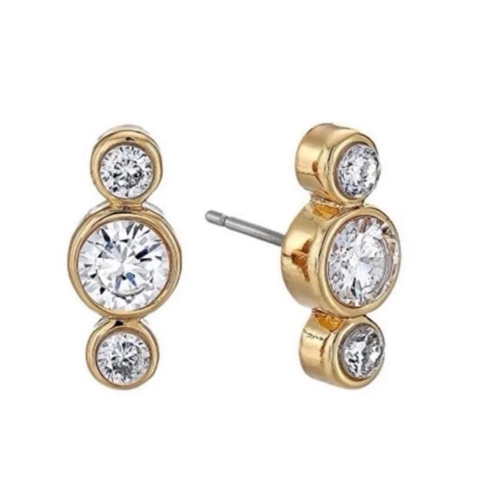 Kate Spade bright ideas round linear stud earrings gold-tone - Picture 2 of 8